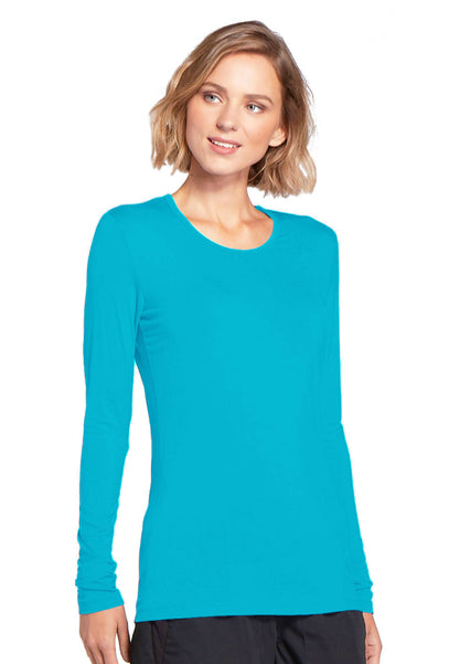 Cherokee Long Sleeve Underscrub Knit Tee - Turquoise