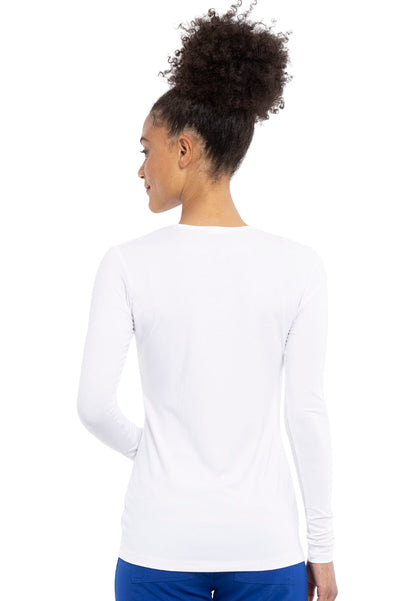 Cherokee Long Sleeve Underscrub Knit Tee - White