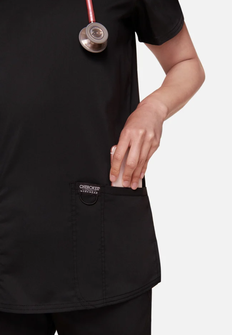 Cherokee Workwear Revolution 620 V-Neck Scrub Top - Black