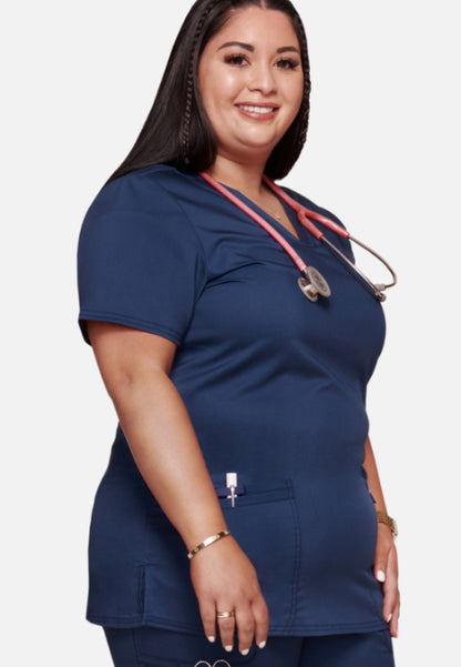 Cherokee Workwear Revolution 620 - Camiseta médica con cuello en V - Azul marino