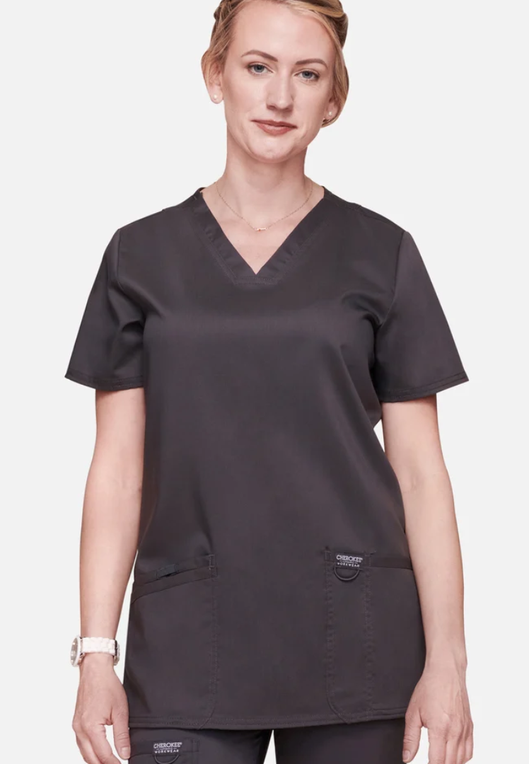 Cherokee Workwear Revolution 620 V-Neck Scrub Top - Pewter