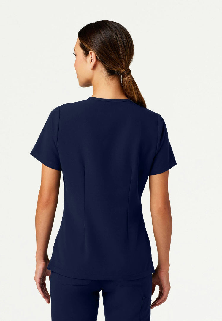 Rhena Slim Essential 1-Pocket Scrub Top - Midnight Navy