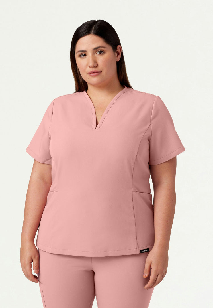 Calix Fit & Flare Scrub Top - Mauve