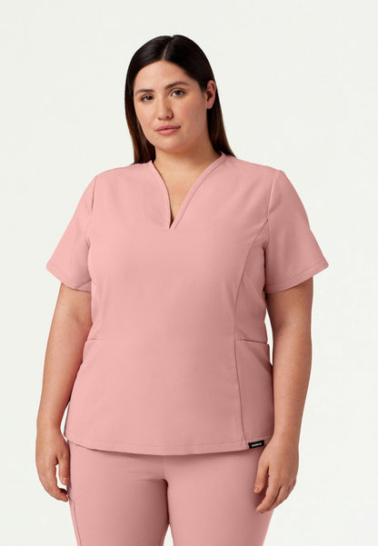 Calix Fit & Flare Scrub Top - Mauve