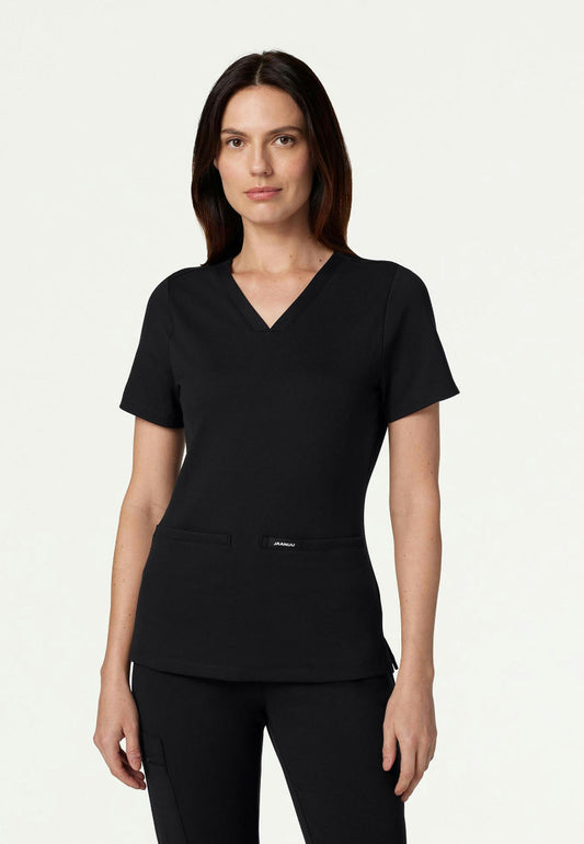 Cesi Slim UltraSOFT Scrub Top - Black