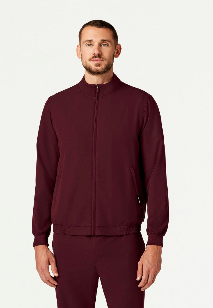 Wolfe Everyday 6-Pocket Scrub Jacket - Burgundy