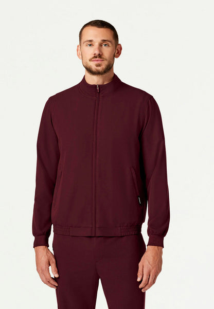 Wolfe Everyday 6-Pocket Scrub Jacket - Burgundy