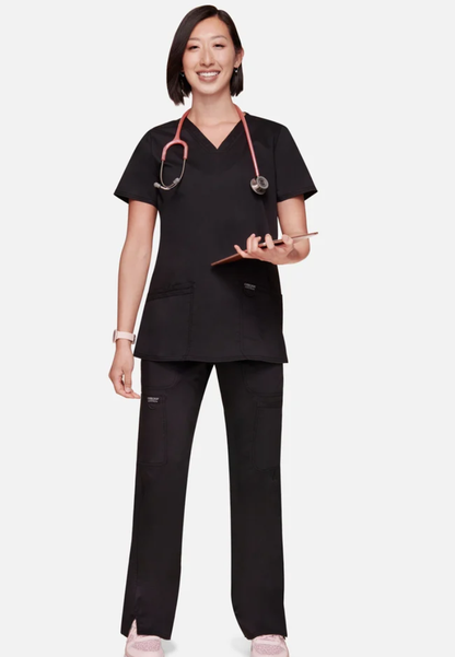 Cherokee Workwear Revolution 620 - Camiseta médica con cuello en V - Negra