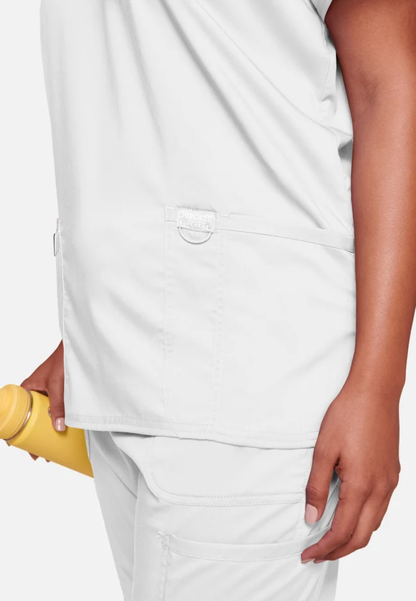 Haut d'uniforme médical à col en V Cherokee Workwear Revolution 620 - Blanc