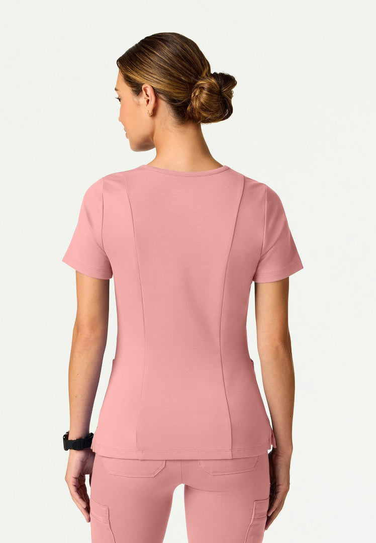Kass Slim 4-Pocket UltraSOFT Scrub Top - Mauve