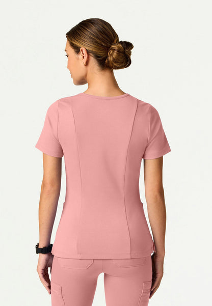 Kass Slim 4-Pocket UltraSOFT Scrub Top - Mauve