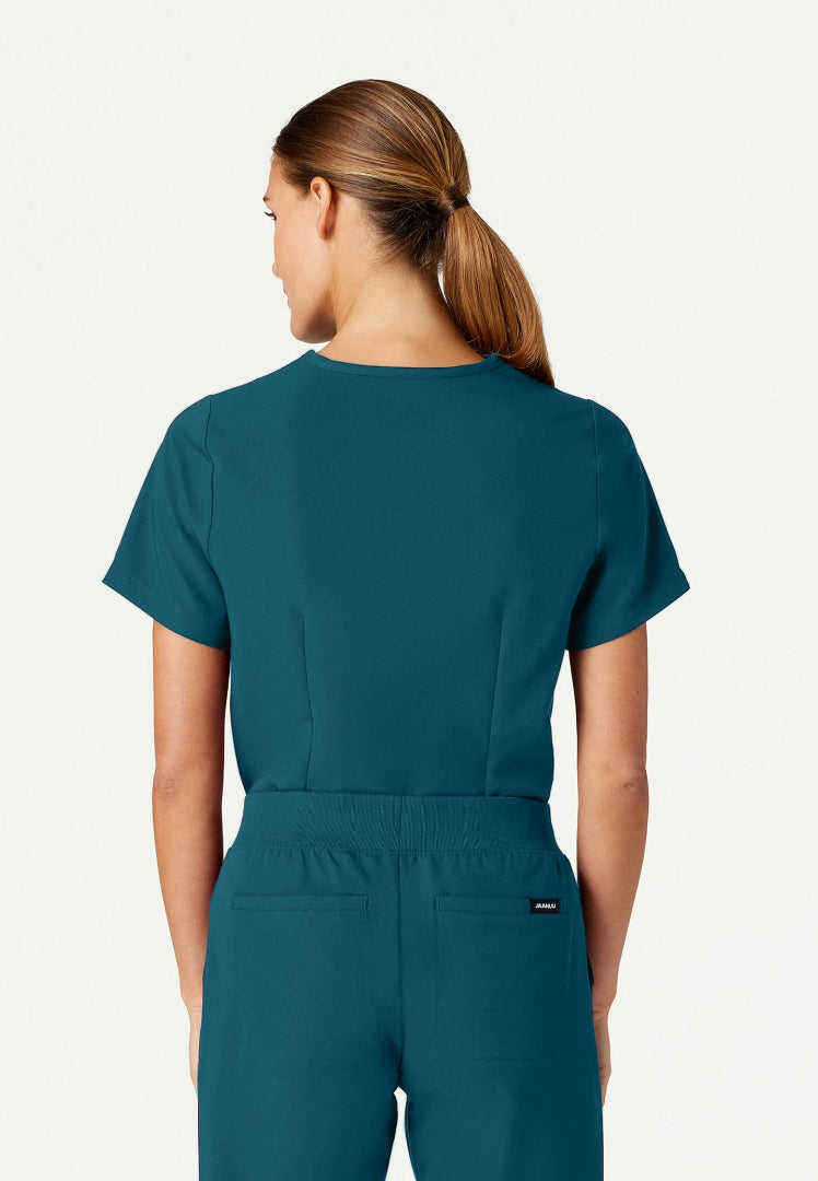 Rhena Essential 1-Pocket Scrub Top - Caribbean Blue