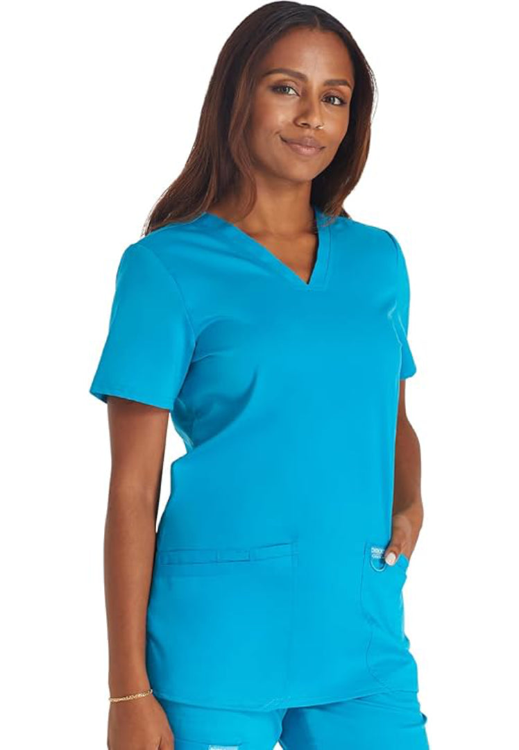 Cherokee Workwear Revolution 620 V-Neck Scrub Top - Azure Blue