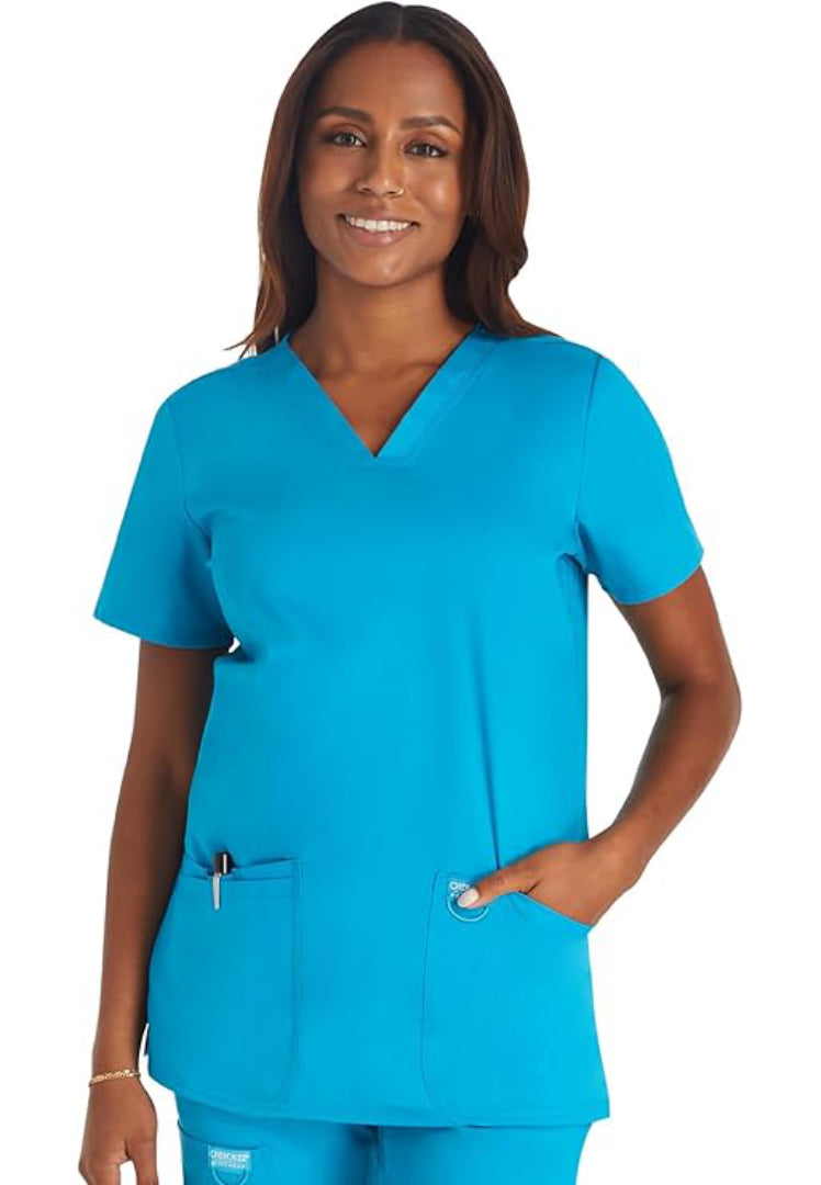 Cherokee Workwear Revolution 620 V-Neck Scrub Top - Azure Blue