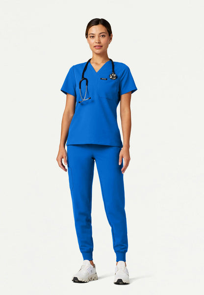 Rhena Slim Essential 1-Pocket Scrub Top - Royal Blue