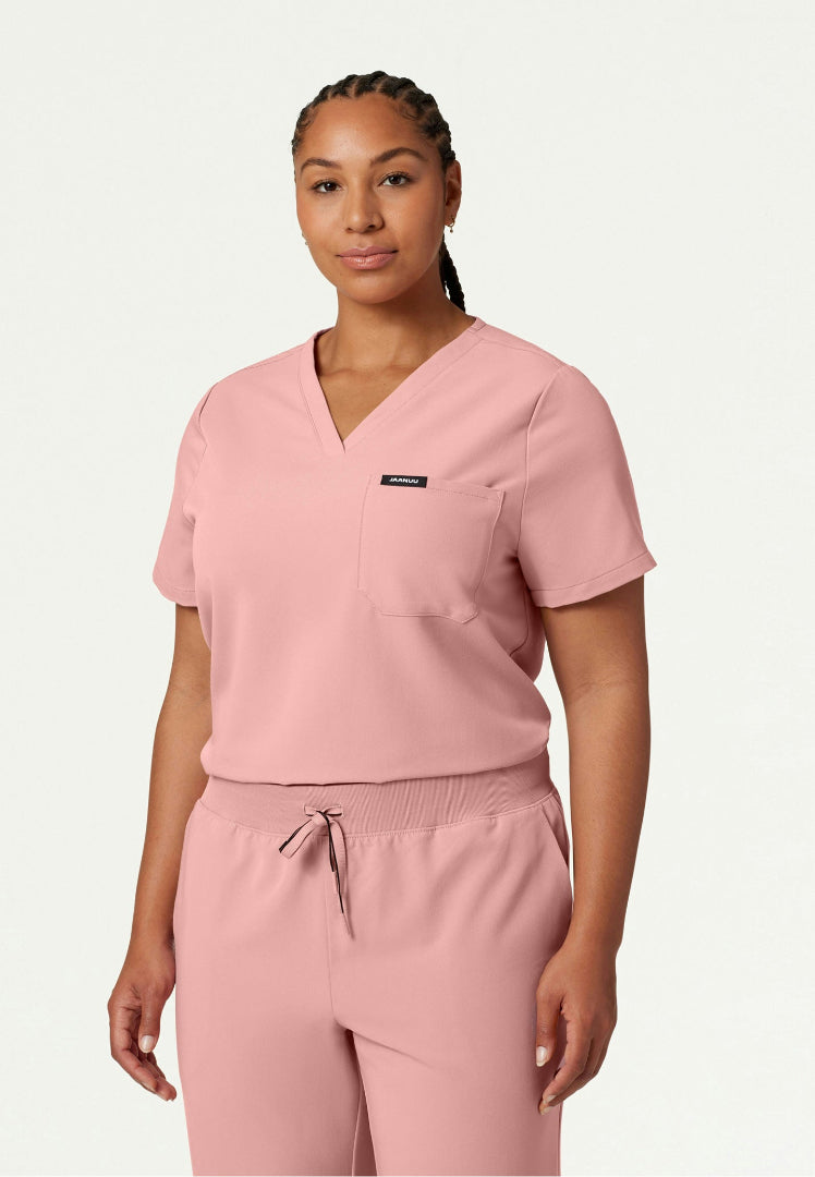 Rhena Essential 1-Pocket Scrub Top - Mauve