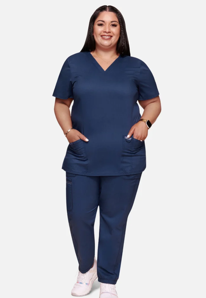 Cherokee Workwear Revolution 620 - Camiseta médica con cuello en V - Azul marino