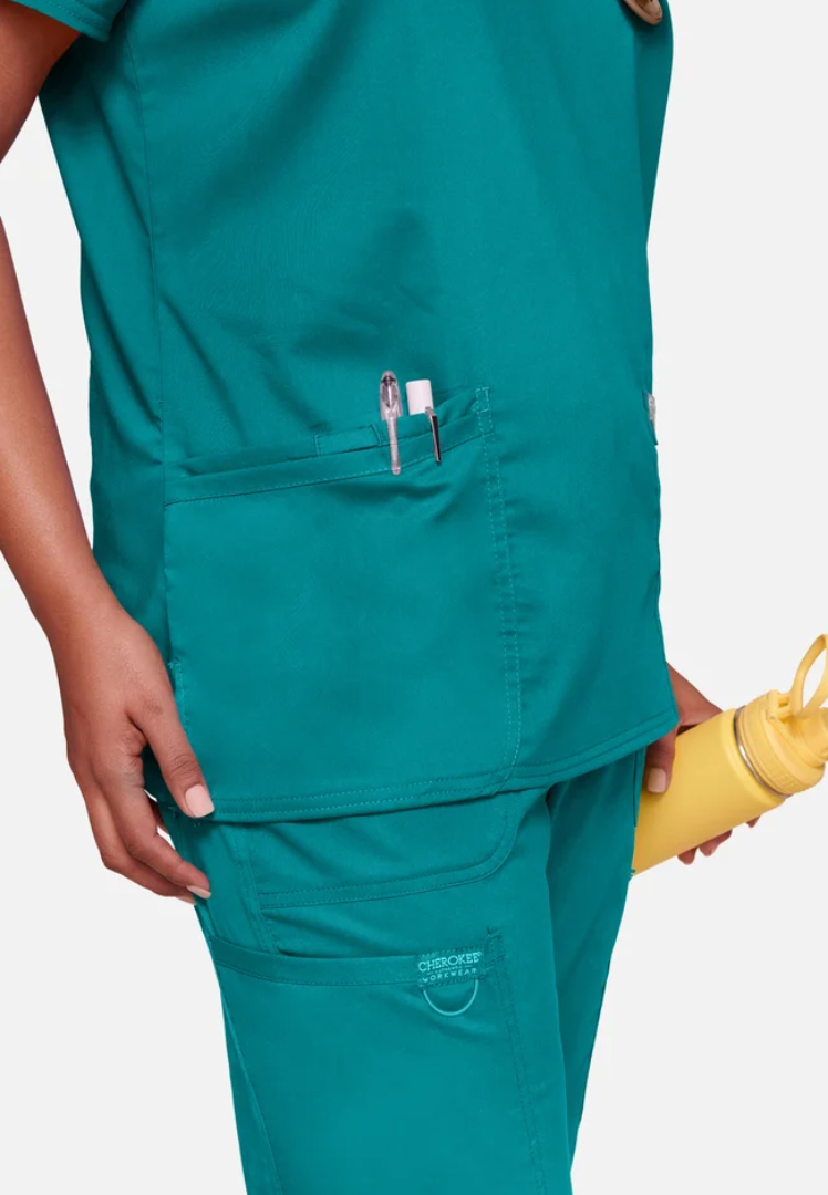 Cherokee Workwear Revolution 620 V-Neck Scrub Top - Teal