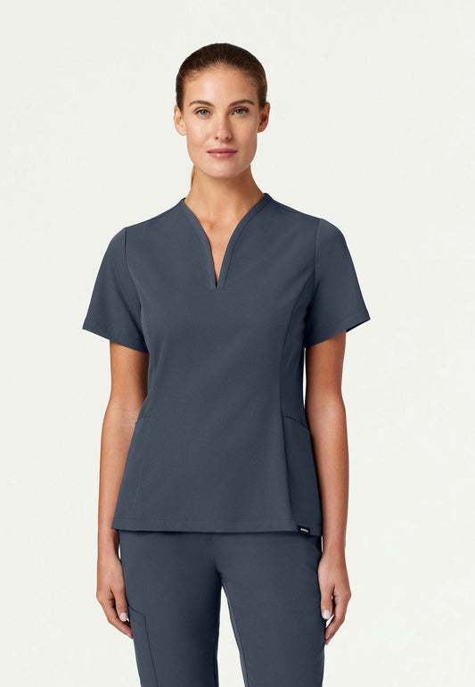 Calix Fit & Flare Scrub Top - Carbon Gray
