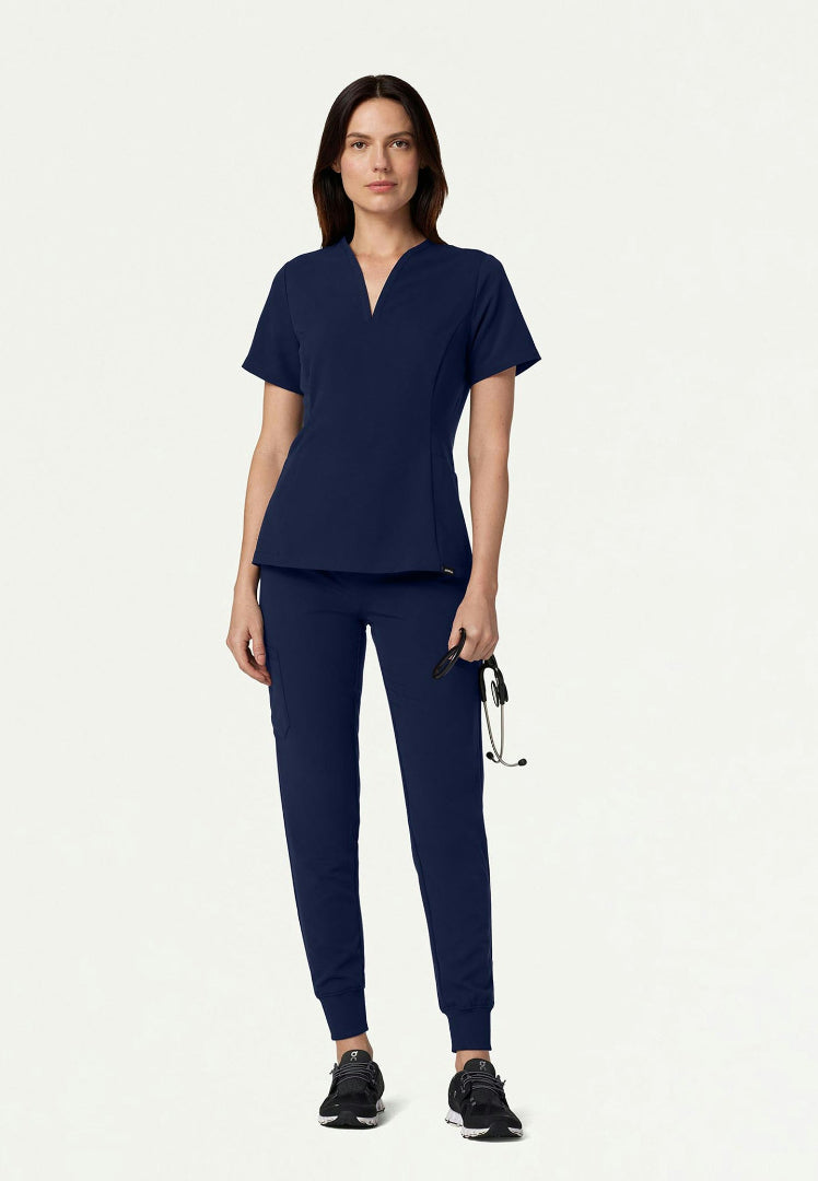 Calix Fit & Flare Scrub Top - Midnight Navy