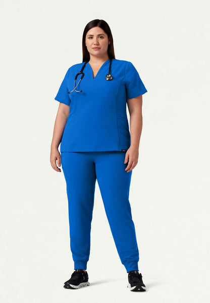 Calix Fit & Flare Scrub Top - Royal Blue