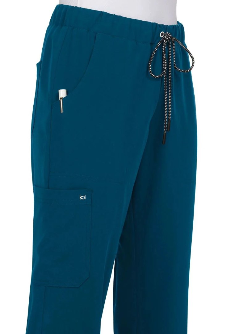 Koi Next Gen Women's 5-Pocket Cargo Scrub Pants - Caribbean Blue