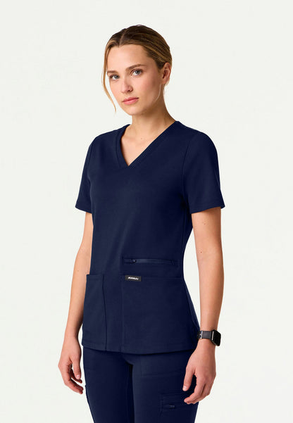 Blusa médica Kass Slim UltraSOFT de 4 bolsillos - Azul marino medianoche