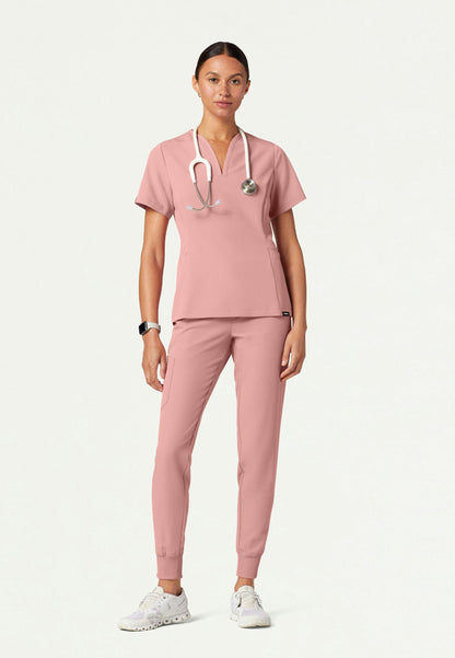 Calix Fit & Flare Scrub Top - Mauve
