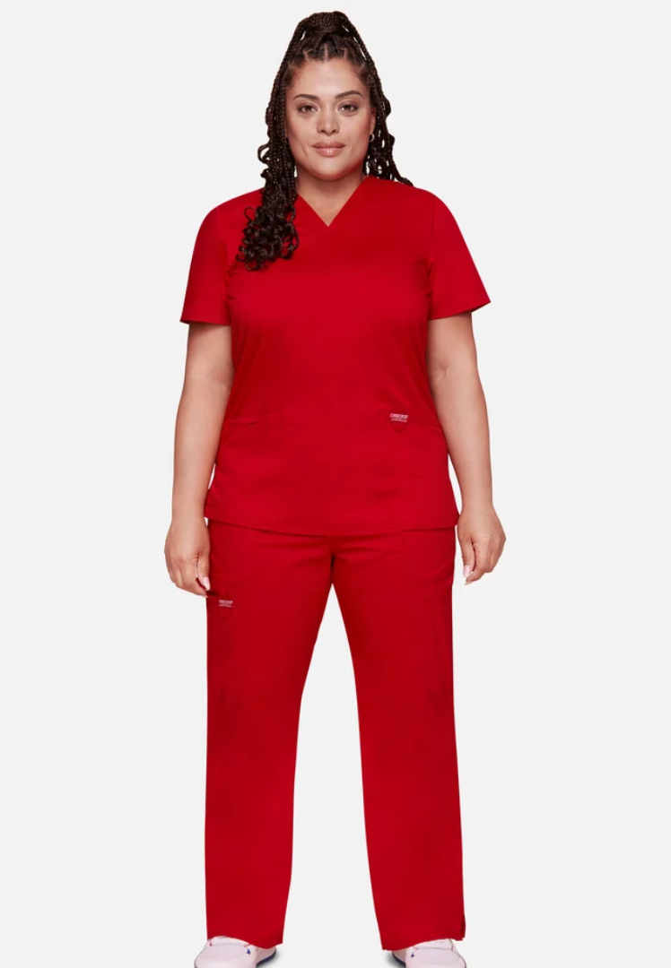 Cherokee Workwear Revolution 620 V-Neck Scrub Top - Red