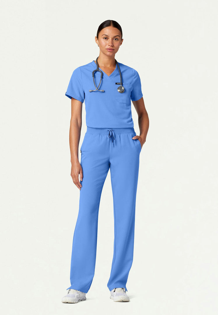 Rhena Essential 1-Pocket Scrub Top - Ciel Blue