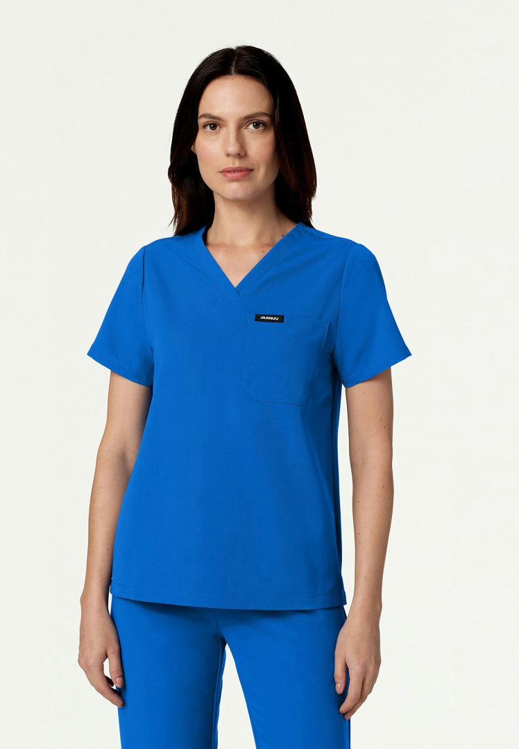 Rhena Essential 1-Pocket Scrub Top - Royal Blue