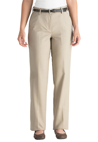 Edwards Women's Microfiber Flat Front Dress Pant - Tan