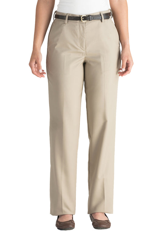 Edwards Garment Ladies Microfiber Flat Front Pant - Tan