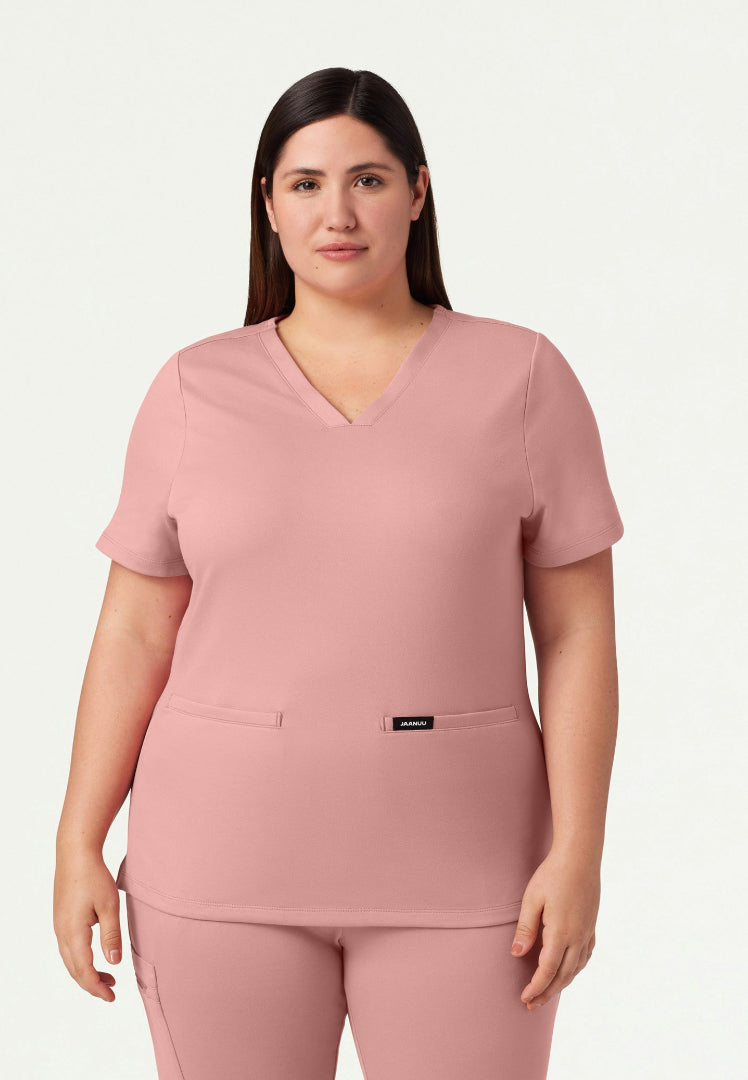 Cesi Slim UltraSOFT Scrub Top - Mauve