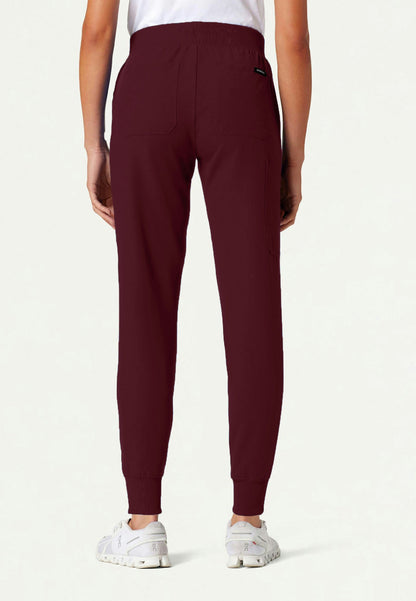 Silex Slim Knit-Waist Scrub Jogger - Burgundy