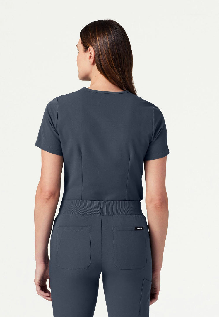 Blusa médica Rhena Slim Essential de un bolsillo - Gris carbón