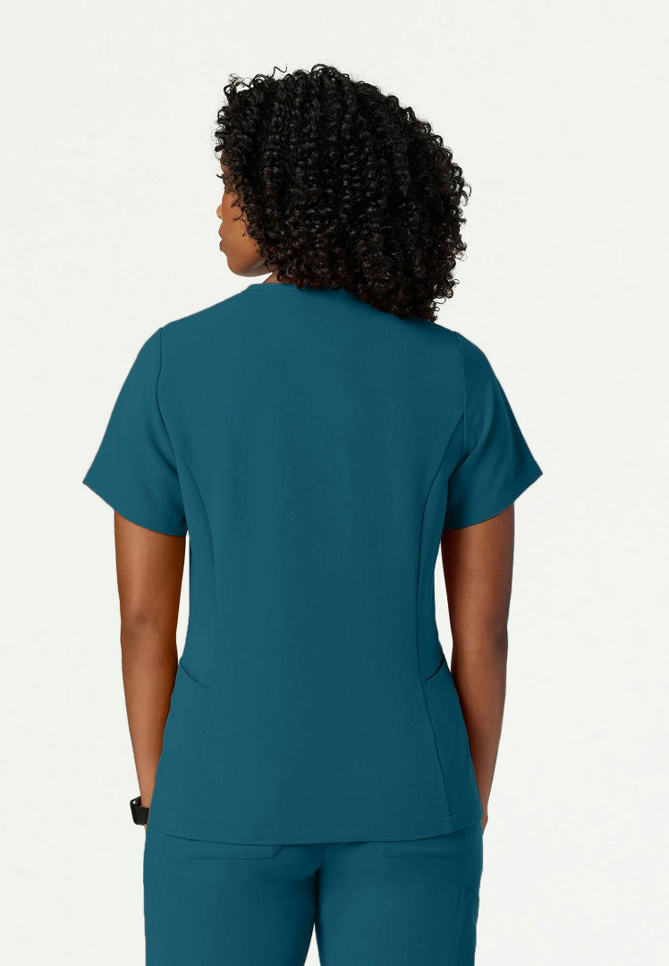 Calix Fit & Flare Scrub Top - Caribbean Blue