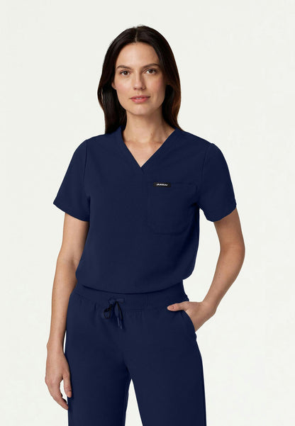 Rhena Essential 1-Pocket Scrub Top - Midnight Navy