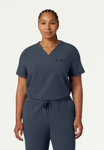 Rhena Essential 1-Pocket Scrub Top - Carbon Gray