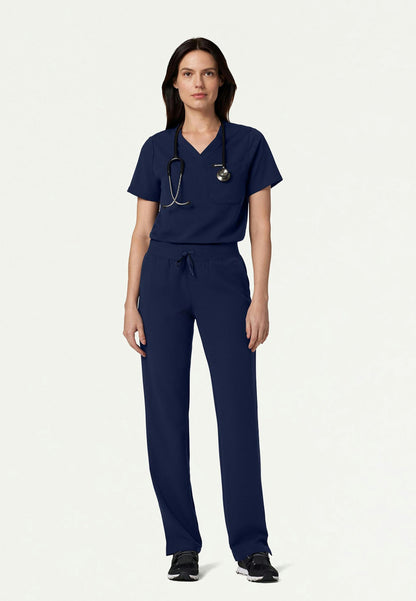 Rhena Essential 1-Pocket Scrub Top - Midnight Navy
