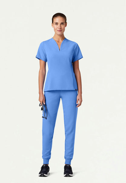Calix Fit & Flare Scrub Top - Ciel Blue