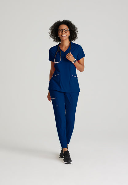 Victory 2-Pocket V-Neck Top - Indigo