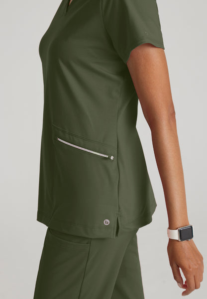 Victory 2-Pocket V-Neck Top - Olive