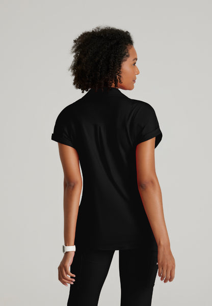 Engage 2-Pocket Zip-Neck Top - Black