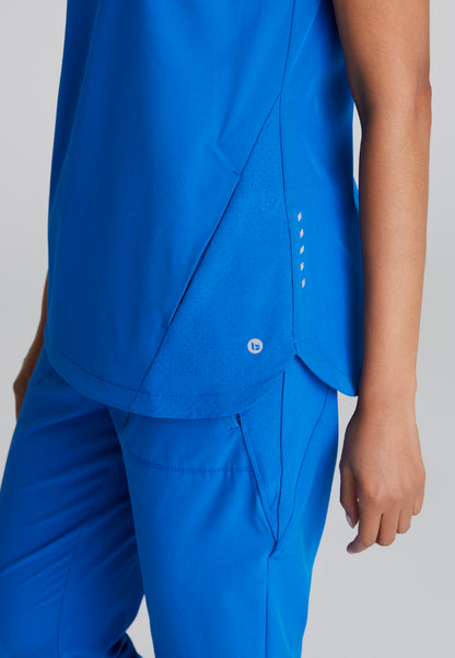 Flux 2-Pocket Banded Zip Collar Top - New Royal