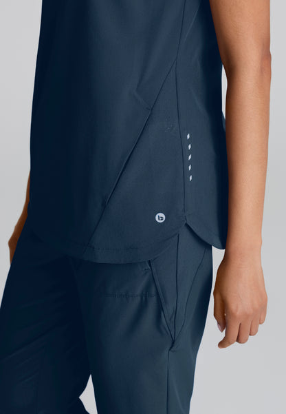 Flux 2-Pocket Banded Zip Collar Top - Steel