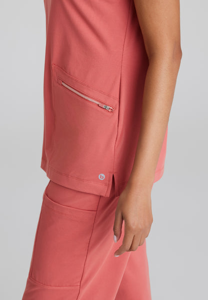 Victory 2-Pocket V-Neck Top - Ginger Rose