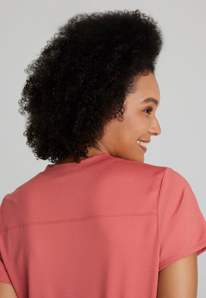 Victory 2-Pocket V-Neck Top - Ginger Rose