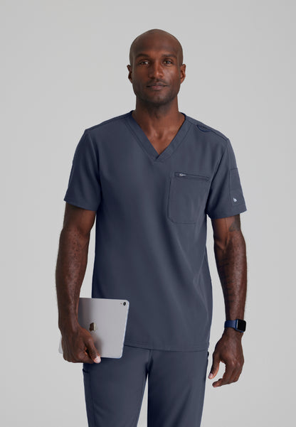 Rally 3 Pocket V-Neck Top - Steel