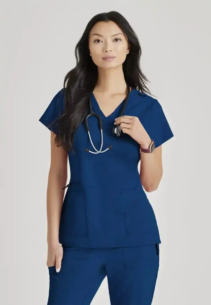 Barco Unify Women's 4 Pocket V-Neck Top - Indigo - The Uniform Store